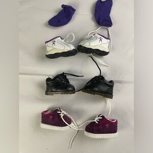 American Girl 3 Shoe Lot - White Basketball - Purple Skateboard - Black Boot